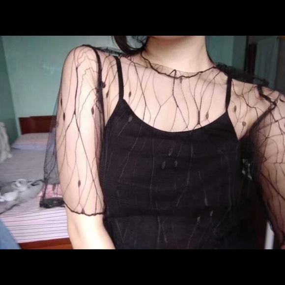 Kathrono Tops - ⭐️ Sexy Transparent Fun Design Mesh Layering